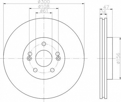 HELLA PAGID 8dd355109301 -  Тормозной диск